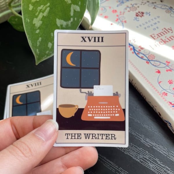 Writer Tarot Card Sticker - Writer Stickers, Stickers Laptop, Writer Gifts, Water Bottle Stickers