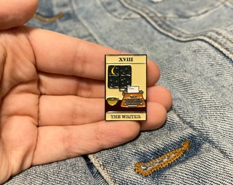 Small “The Writer” Tarot Card Enamel Pin - Soft Enamel, Writer Gifts, Poetry, Fiction, Reader, Bookworm, Bookish, Pins, Witchy, Aesthetic