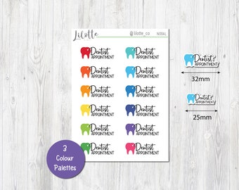 Dentist Appointment Planner Stickers | Quarter Box | Dentist Reminder Label | Appointment Label | Appointments