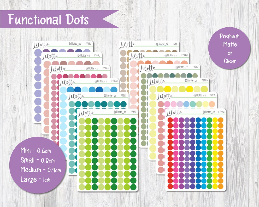 Dot Functional Planner Stickers Mini Dot Stickers Transparent ...
