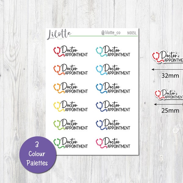 Doctor Appointment Planner Stickers | Quarter Box | Doctor Reminder Label | Appointment Label | Appointments | Dr Appointment