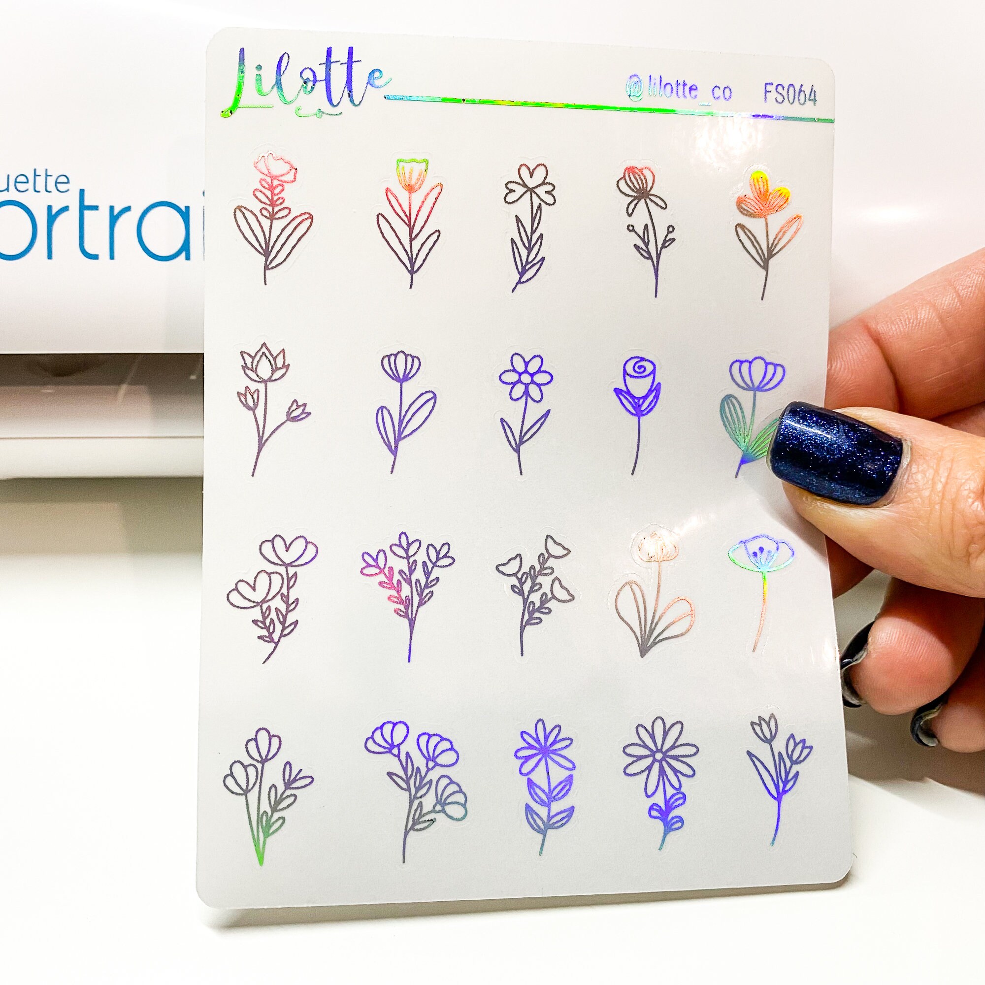 Foiled Floral Deco Planner Stickers | Clear Planner Stickers | Foiled…