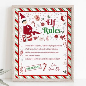 EDITABLE Elf Rules Sign 8x10", Printable Editable Elf Sign Template, Printable Elf Template, Instant Download Corjl, EL01