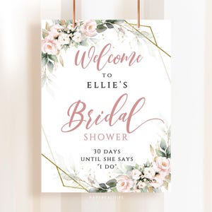 Floral Bridal Shower Welcome Sign Template (Instant Download)