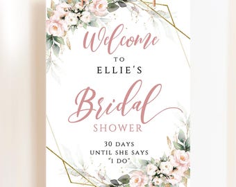 Floral Bridal Shower Welcome Sign Template (Instant Download)