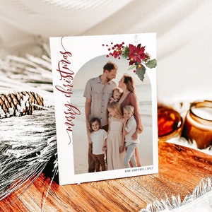 Christmas Photo card Editable Christmas Photo card Template Merry Christmas Photo card Editable Picture card DIY Instant Download, NATALIE