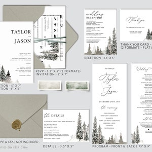Forest Wedding Invitation Suite Template Woodland Wedding Invite ...