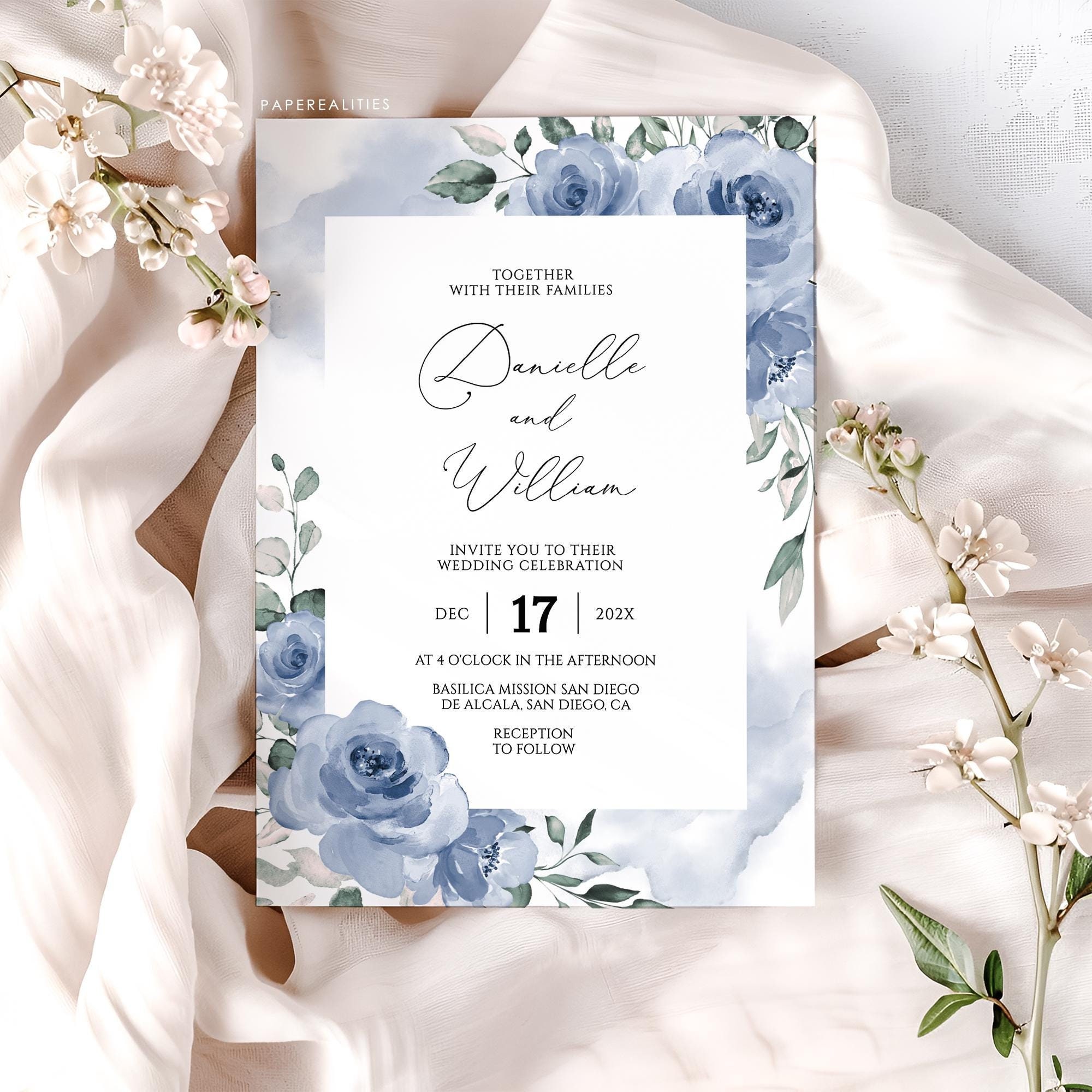 COPY - Wedding Beautiful Saying Card +(1) White &(5) Blue Flower Claw Hai… 100 Beautiful Wedding Wishes To Write In A Wedding Card main image 2