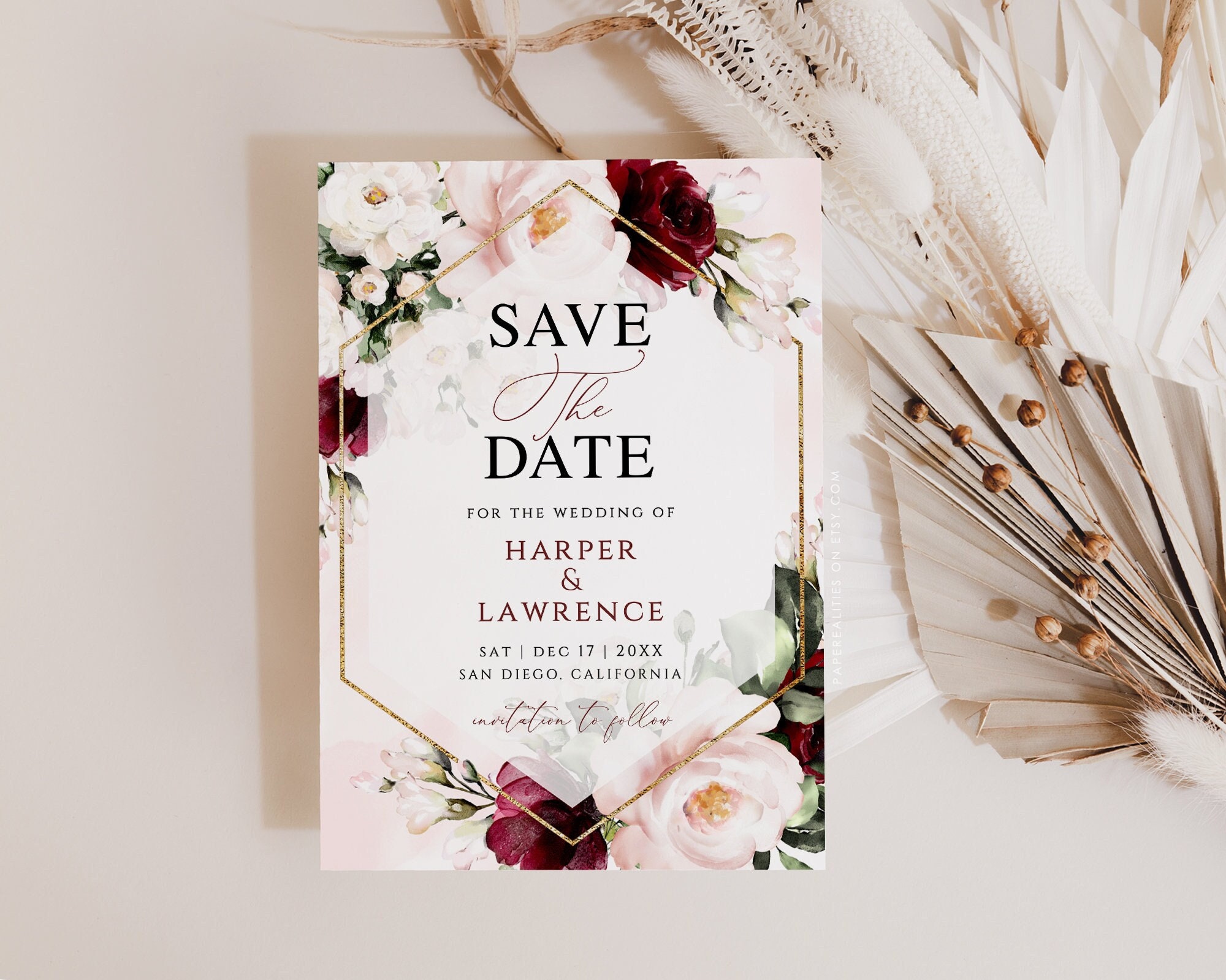 Blush Save the Date Cards or Save the Evening or Weekend With Envelopes Any  Colour or Message Save the Dates Wedding Announcement 