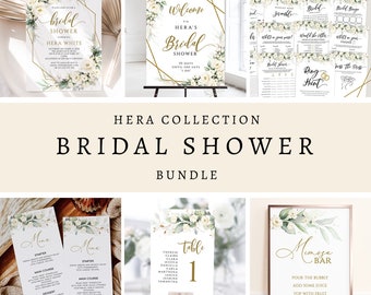 Floral Bridal Shower Bundle: Editable Games & Signs (Digital Download)