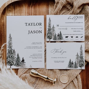 Forest Wedding Invitation Suite Template Woodland Wedding Invite ...