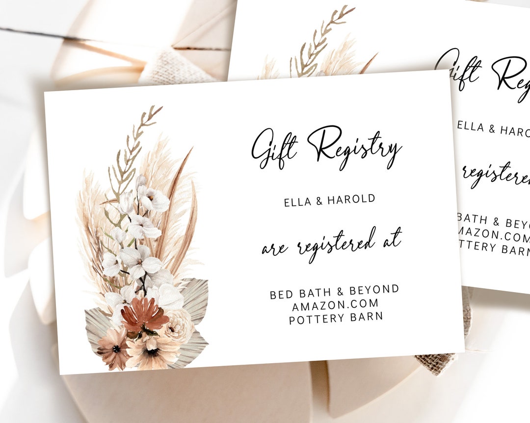 Editable Wedding Registry Template Download Gift Registry Etsy
