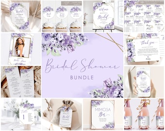 Lavender Bridal Shower Bundle: Invitation Set (Digital Download)