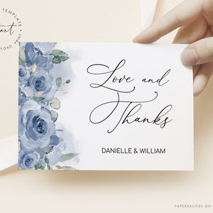 DANIELLE - Danksagungskarte Hochzeit, Danksagungskarte, Dankeskarte Hochzeit, Dankeskarte Hochzeit, Dankeskarte Zum Ausdrucken