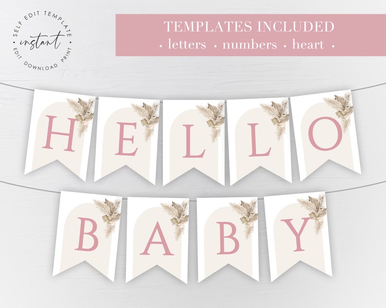 Image 1 for Baby Shower Banner Template