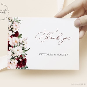 VITTORIA - Danksagungskarte Zum Ausdrucken, Hochzeit Dankeskarte, Hochzeit Dankeskarte, Dankeskarte, Hochzeit Dankeskarte