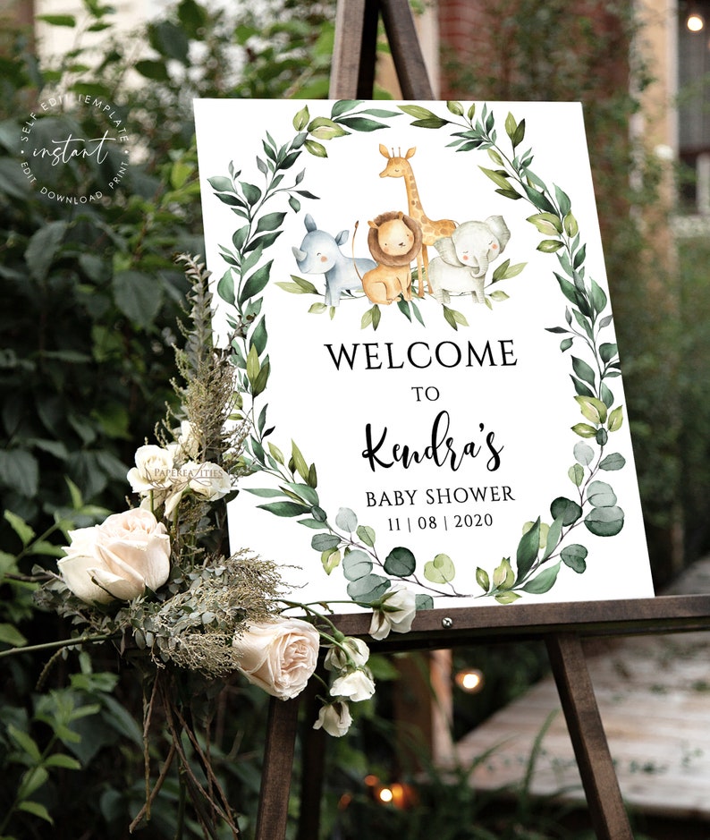 SAFARI Baby Shower Sign Safari Baby Shower Sign Etsy
