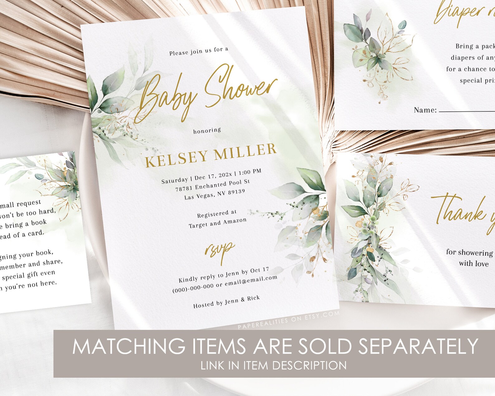 Greenery Baby Shower Games Template Bundle Printable Baby | Etsy