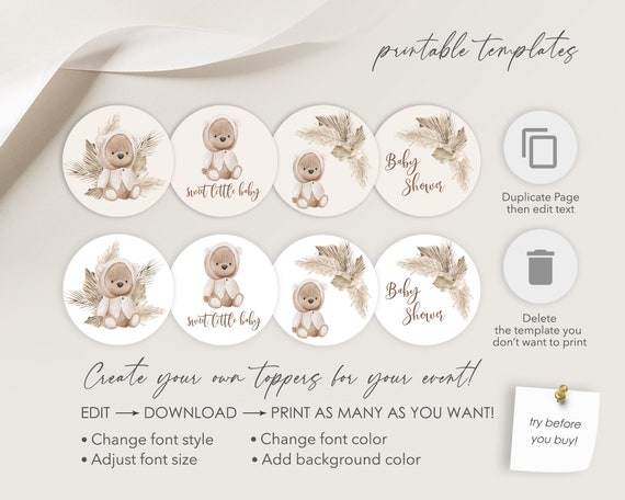 Baby Shower Cupcake Toppers Free Printables
