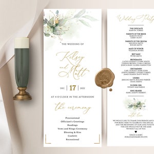 KELSEY Minimalist Greenery Wedding Invitation Template, Wedding Invitation, Printable Wedding Invitation Template Set, Greenery Faux Gold image 5