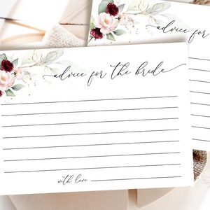 CASEY - Modèle de carte de conseils de douche nuptiale, carte de conseil imprimable pour la mariée, conseils pour bientôt madame, meilleurs voeux pour la future mariée
