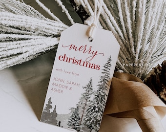 Christmas Tag Template, Holiday Gift Tag Personalized Christmas Tag,  Printable Christmas Gift Tag Editable Christmas Tag Download, CT03