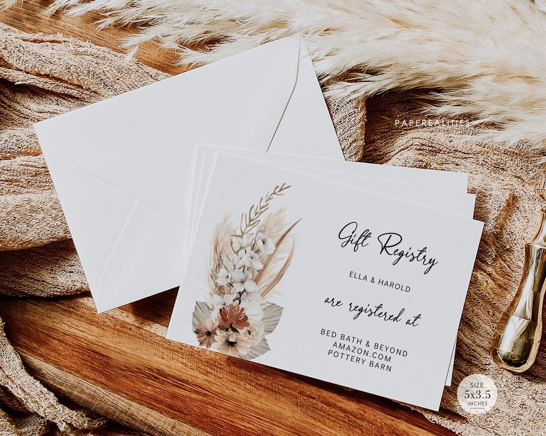 Editable Wedding Registry Template Download, Gift Registry Customizable