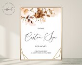 Burnt Orange Floral Wedding Sign Template (Digital Download)