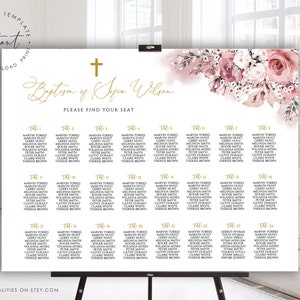 Baby meisje doopsel zitplaatsen grafiek teken sjabloon meisje doop zitplaatsen grafiek roze bloemen doopsel tafel zitplaatsen grafiek stoffige roze doopsel BG09