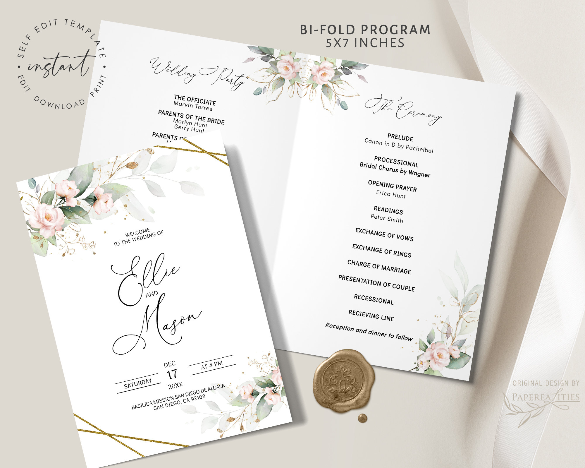 Episcopal Wedding Program Template
