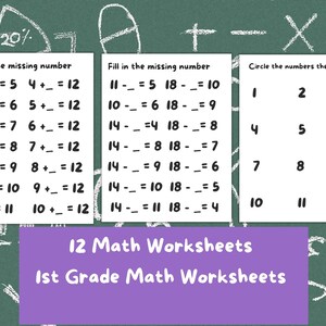 1st grade math review worksheets 1st grade summer math review etsy