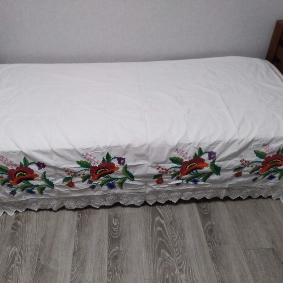 Vintage bedding bridal sheet Ukrainian folk traditional Etsy 日本