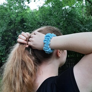 Handmade Velvet Hair Scrunchie | Crocheted Hair Tie