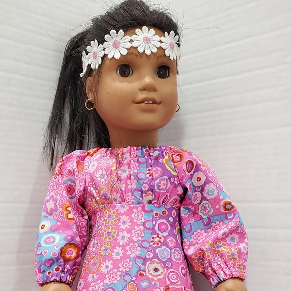 18 inch doll dresses in the ultimate 70's era style