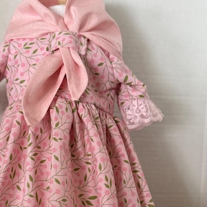 18 inch  Colonial style doll dress with shawl