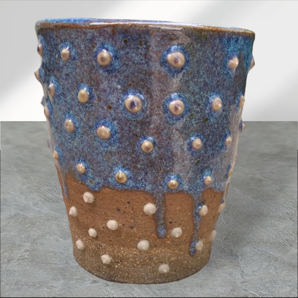 Wheel Thrown Ceramics Handmade Stoneware Textured Coffee Tea Cup Mug "