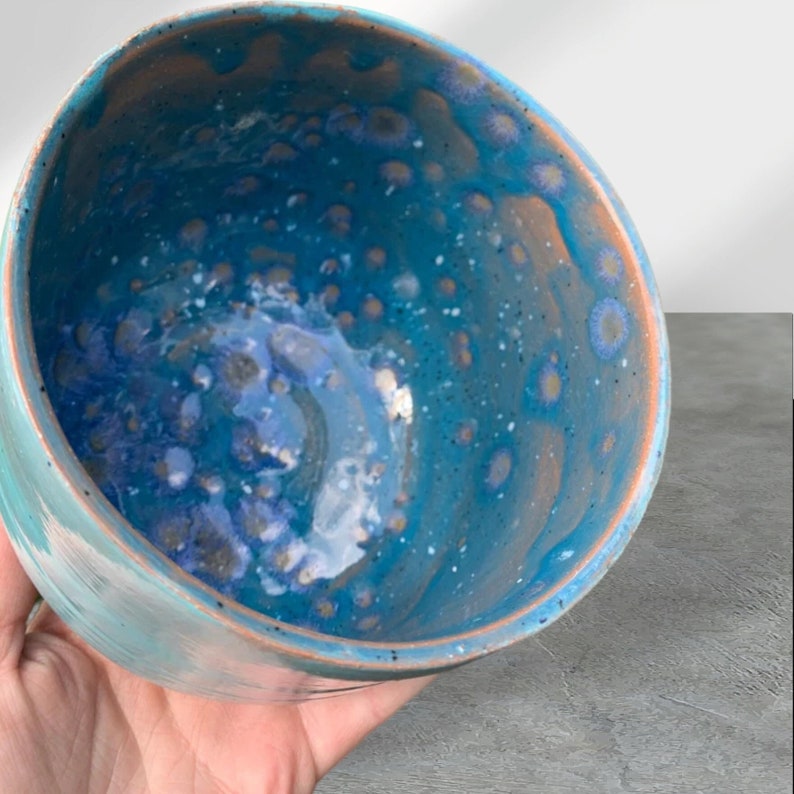 Wheel Thrown Ceramic Turquoise Blue Specialty Glaze Bowl Handmade ...