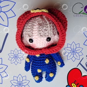 Crochet PATTERN- Tata/V - BTS/bt21- pdf tutorial English/Español - DIGITAL instant download pattern