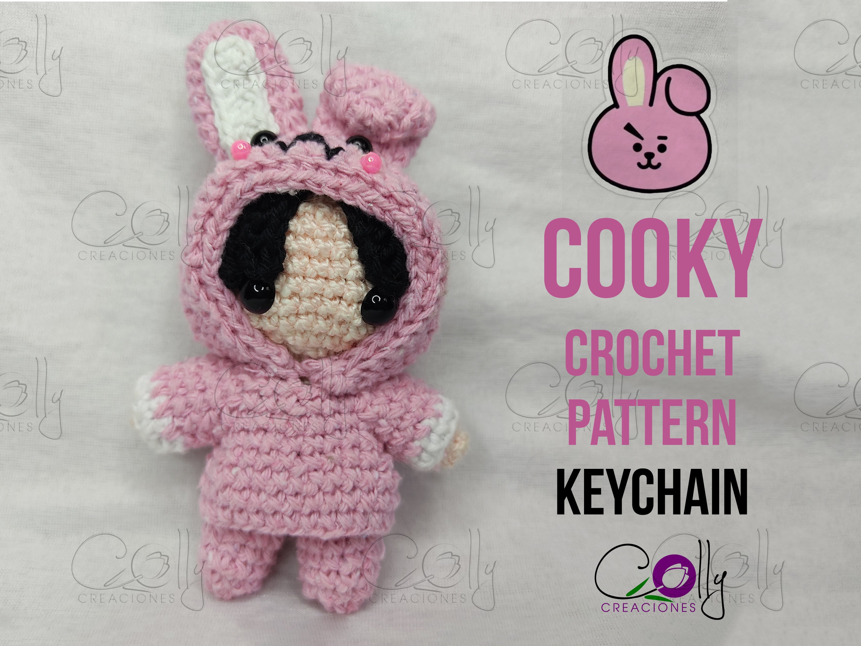 Crochet PATTERN- Keychain Cooky/jungkook - Bts/bt21- Pdf Tutorial