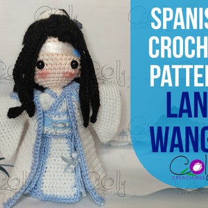 Crochet PATTERN - Lan Wangji - MDZS donghua version - Spanish PDF tutorial - Active digital file