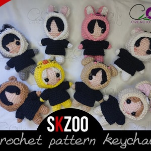 Crochet PATTERNS - 8 Members of Stray Kids, Keychain SKZOO