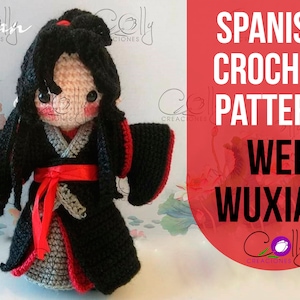 Crochet PATTERN - Wei Wuxian - MDZS donghua version - Spanish PDF tutorial - Active digital file