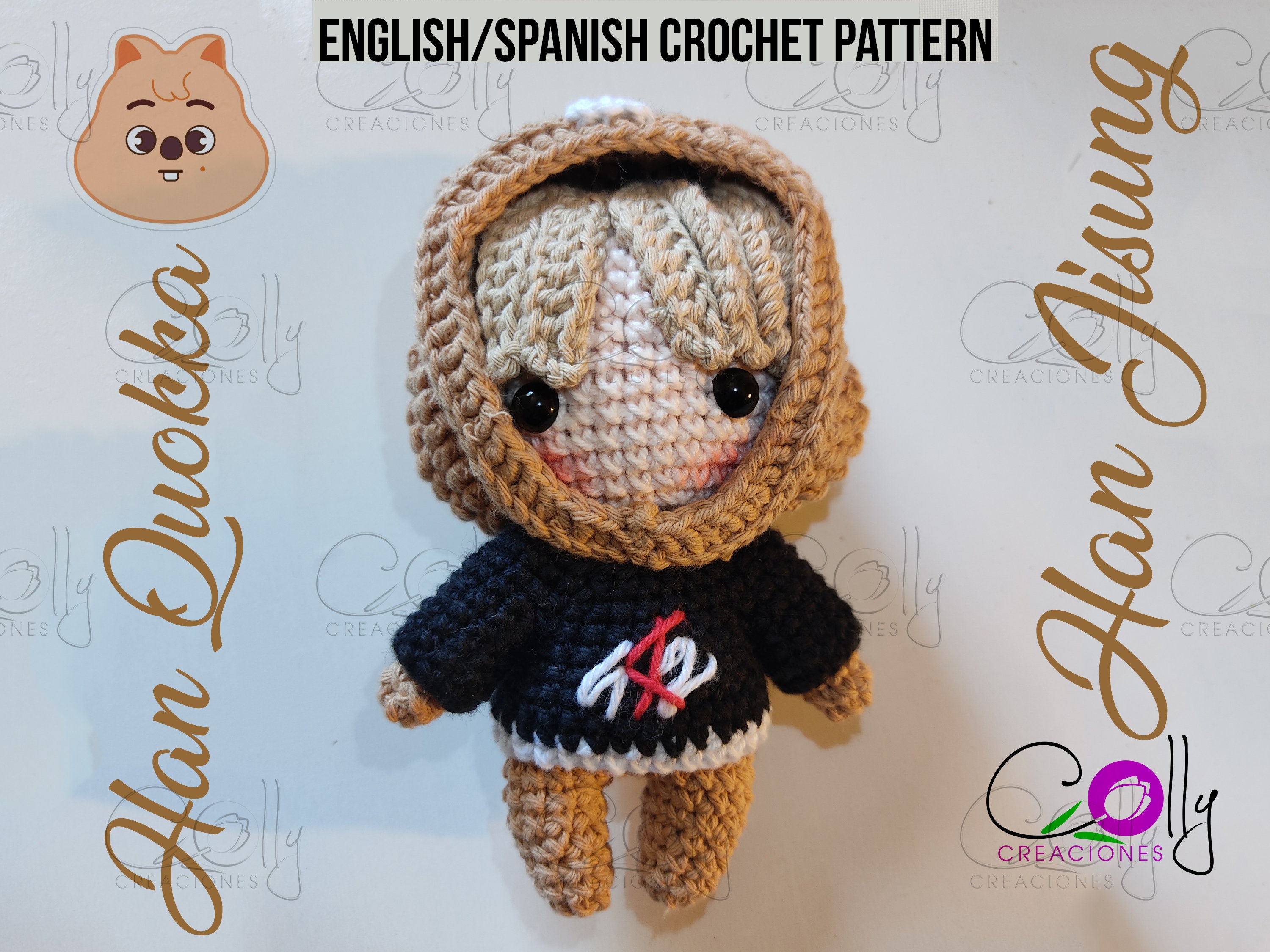 Crochet PATTERN- Jisung/han Quokka - Stray Kids/skzoo- Pdf