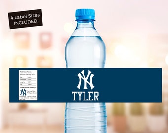 NY Yankees Bottle Label - Digital Printable bottle Wrapper water juice gatorade bottle label tag