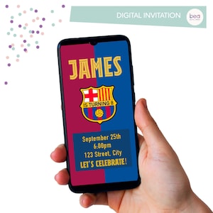 Barcelona invitation - Digital Birthday Party Invitation -