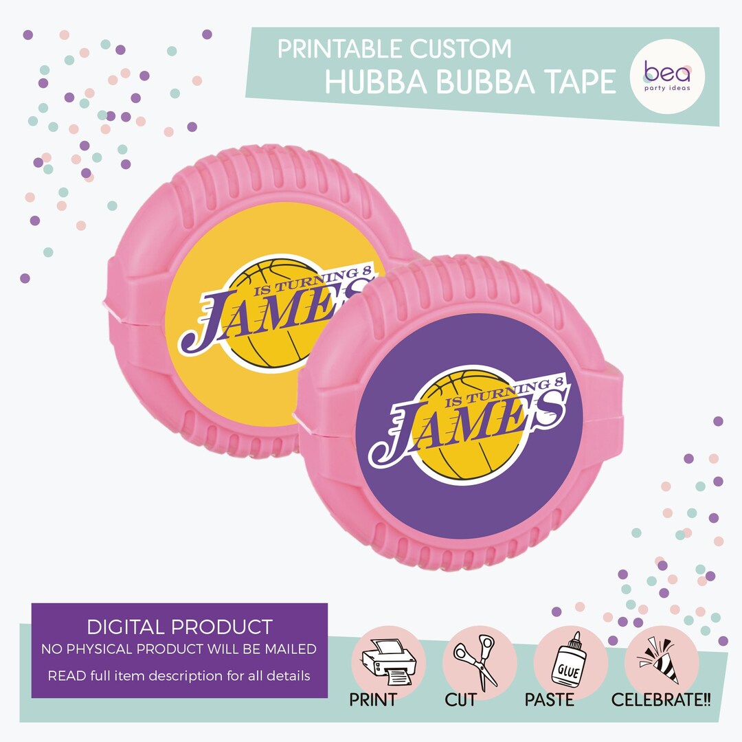 Basketball Hubba Bubba Gum Tape Label - Digital Printable Label - Etsy