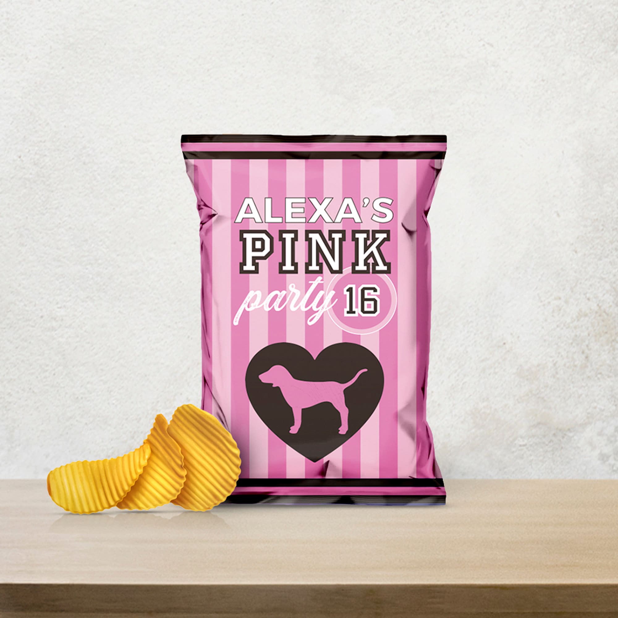 Victoria Secret Pink Chip Bag Pink Digital Printable Chip Bag Victoria Secret Birthday Decor Pink Party Supplies Pink Party Ideas Etsy