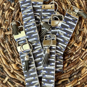 Navy wristlet keychain
