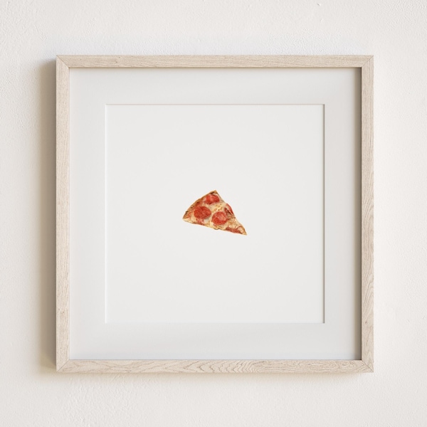 Mini Pizza Slice Watercolor Painting Print