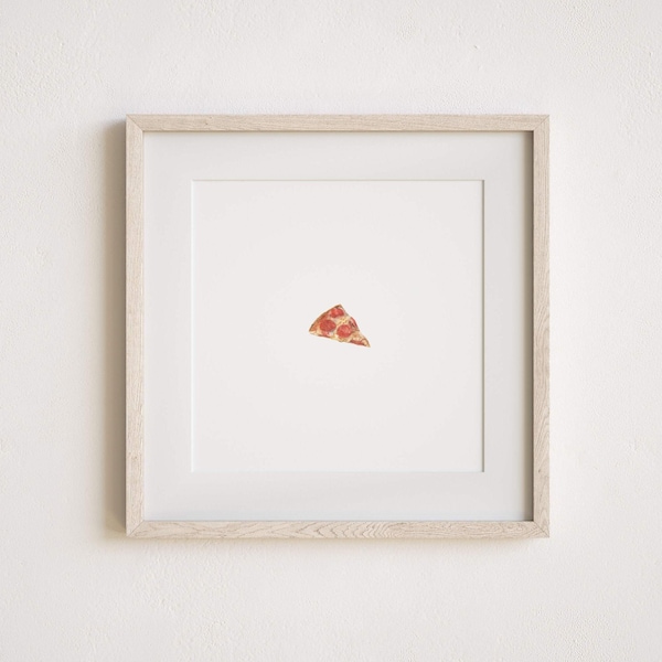Minimalist Pizza Watercolor Painting Print